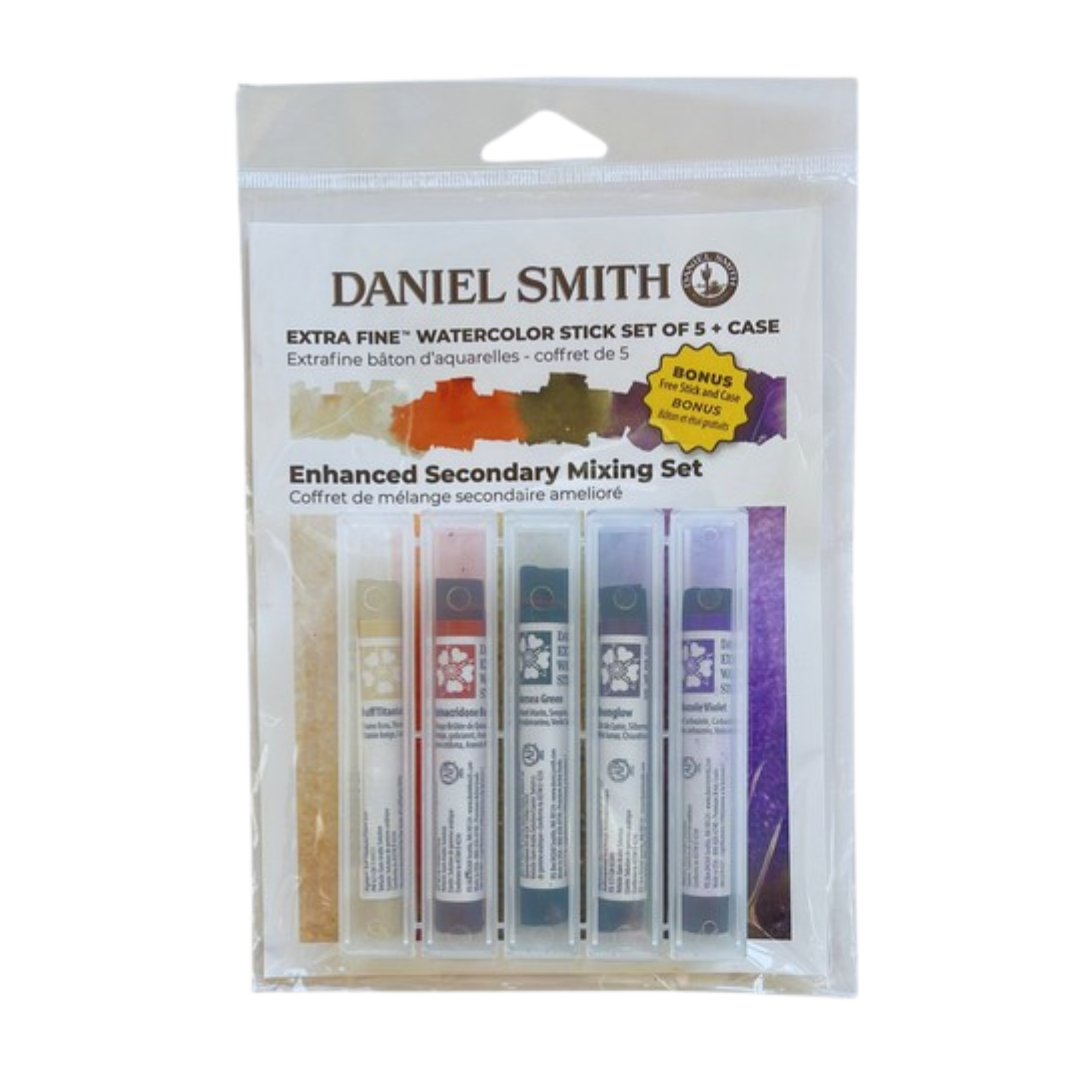 Daniel Smith Extra Fine Watercolor Stick – 5 Piece Enhanced Secondary Mixing Set