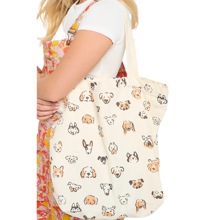 Different Dog Heads Print Tote Bag