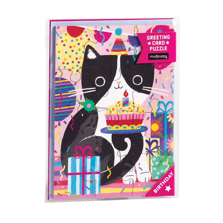 Purr-Fect Cat Birthday Greeting Card Puzzle