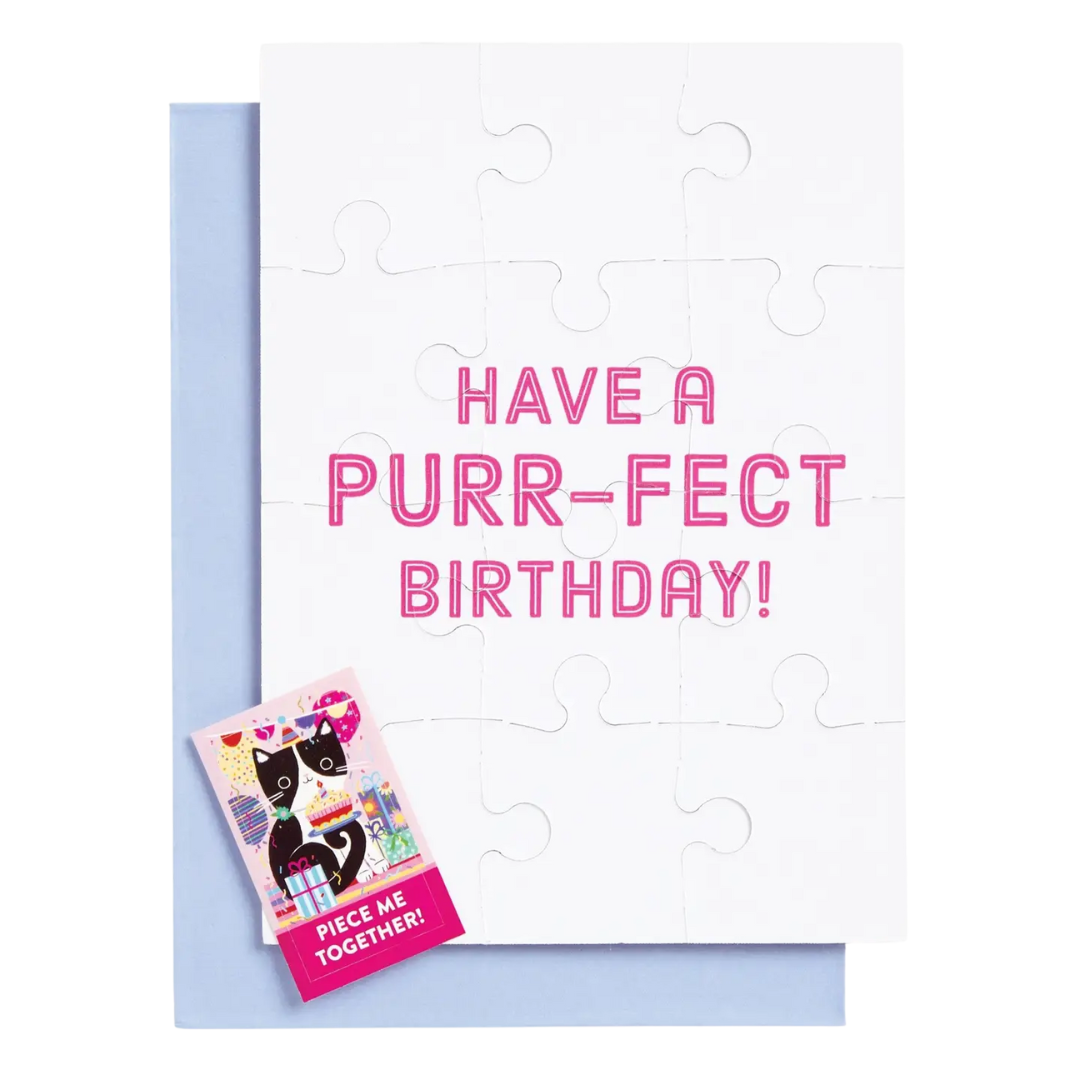 Purr-Fect Cat Birthday Greeting Card Puzzle