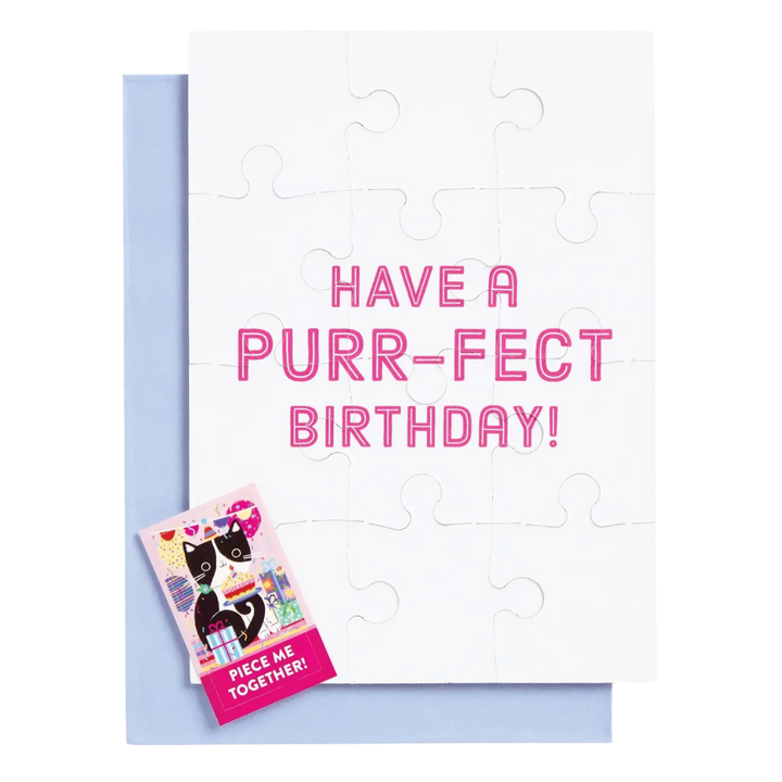 Purr-Fect Cat Birthday Greeting Card Puzzle