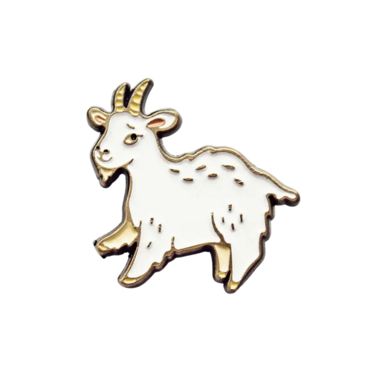 Cute Goat Pin — Goats Art Gifts — Mountain Goat Enamel Pin