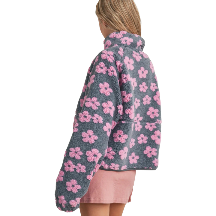 Daisy Flower Pattern Fleece Sherpa