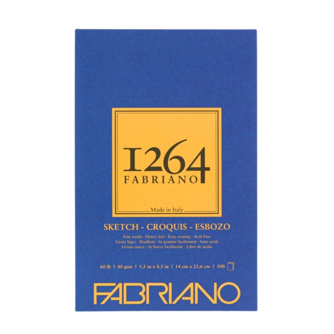 Fabriano 1264 Sketch Pad Glue Bound — 5.5 × 8.5 in