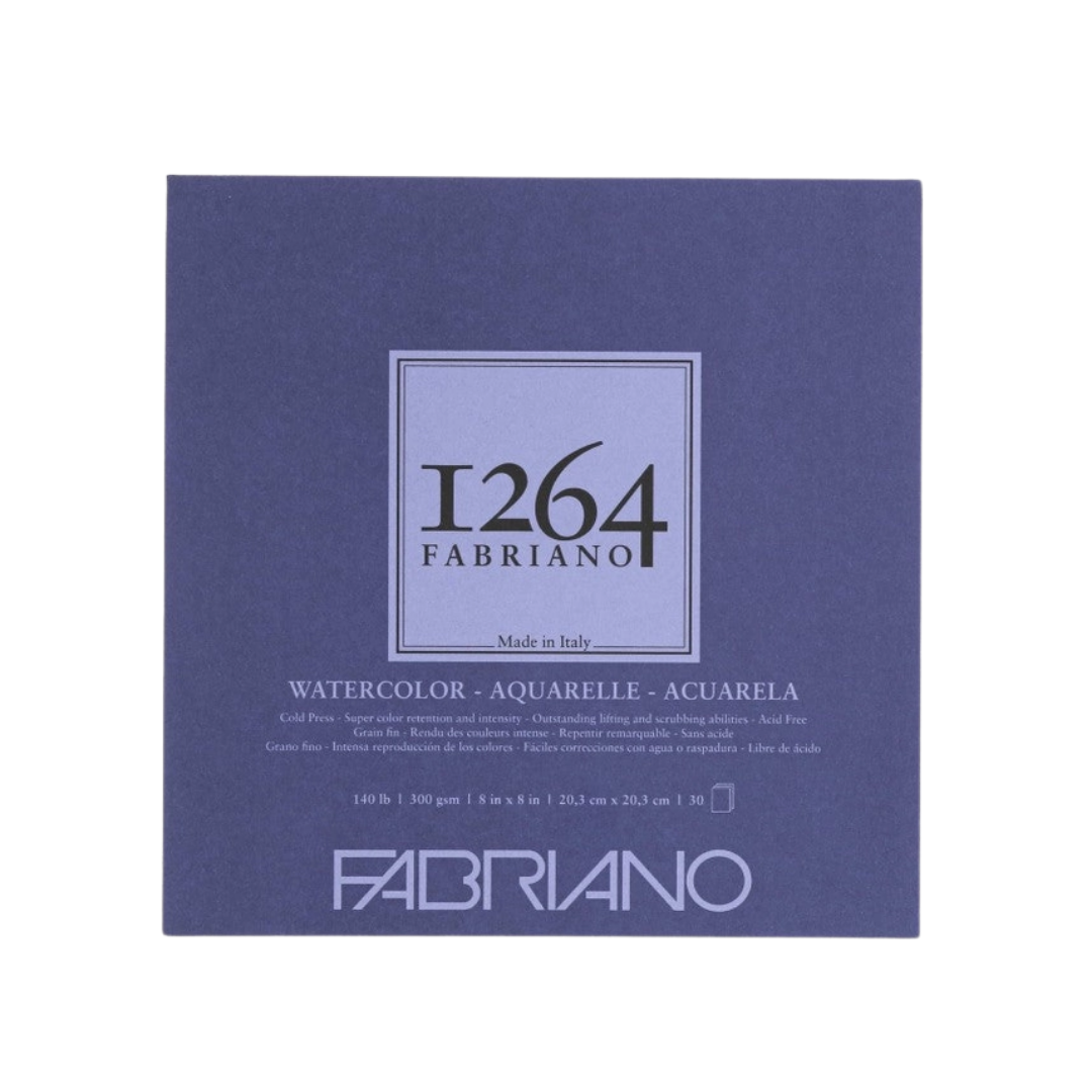 Fabriano 1264 Watercolor Pad Glue Bound — 8 × 8 in