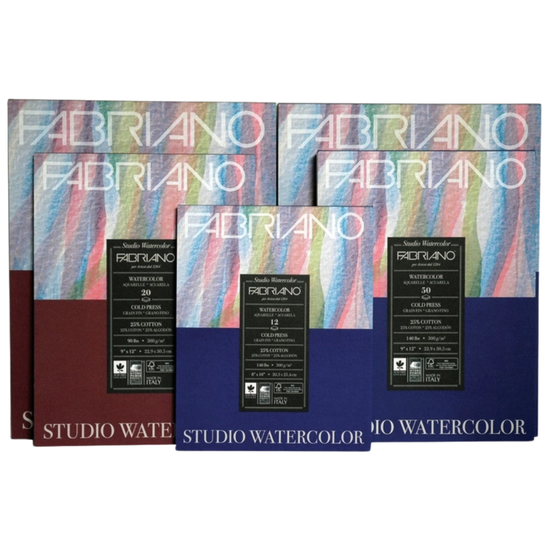 Fabriano Studio Watercolor Pad Cold Press - 8" x 10"