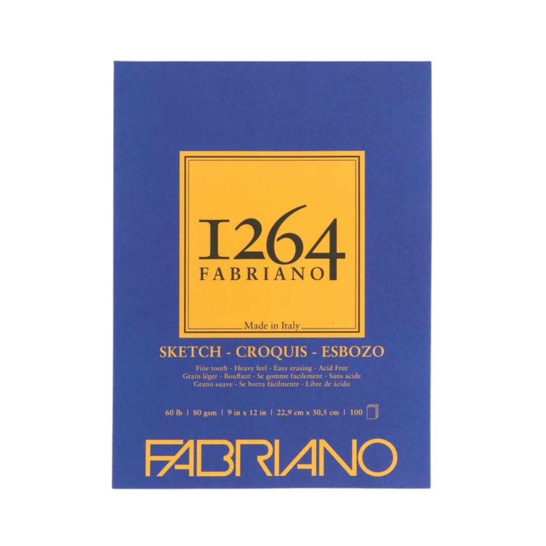 Fabriano 1264 Sketch Pad Glue Bound — 9 × 12 in