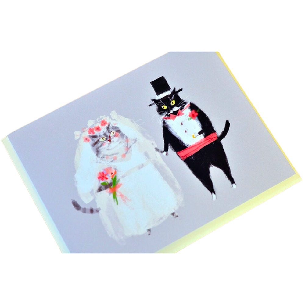 Cat Wedding Bride And Groom Greeting Card