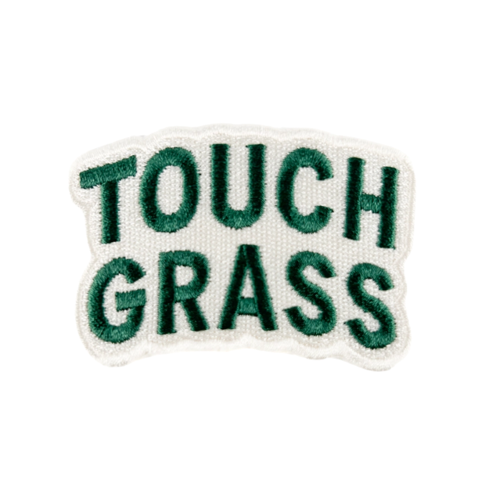 Touch Grass Embroidered Iron-On Patch