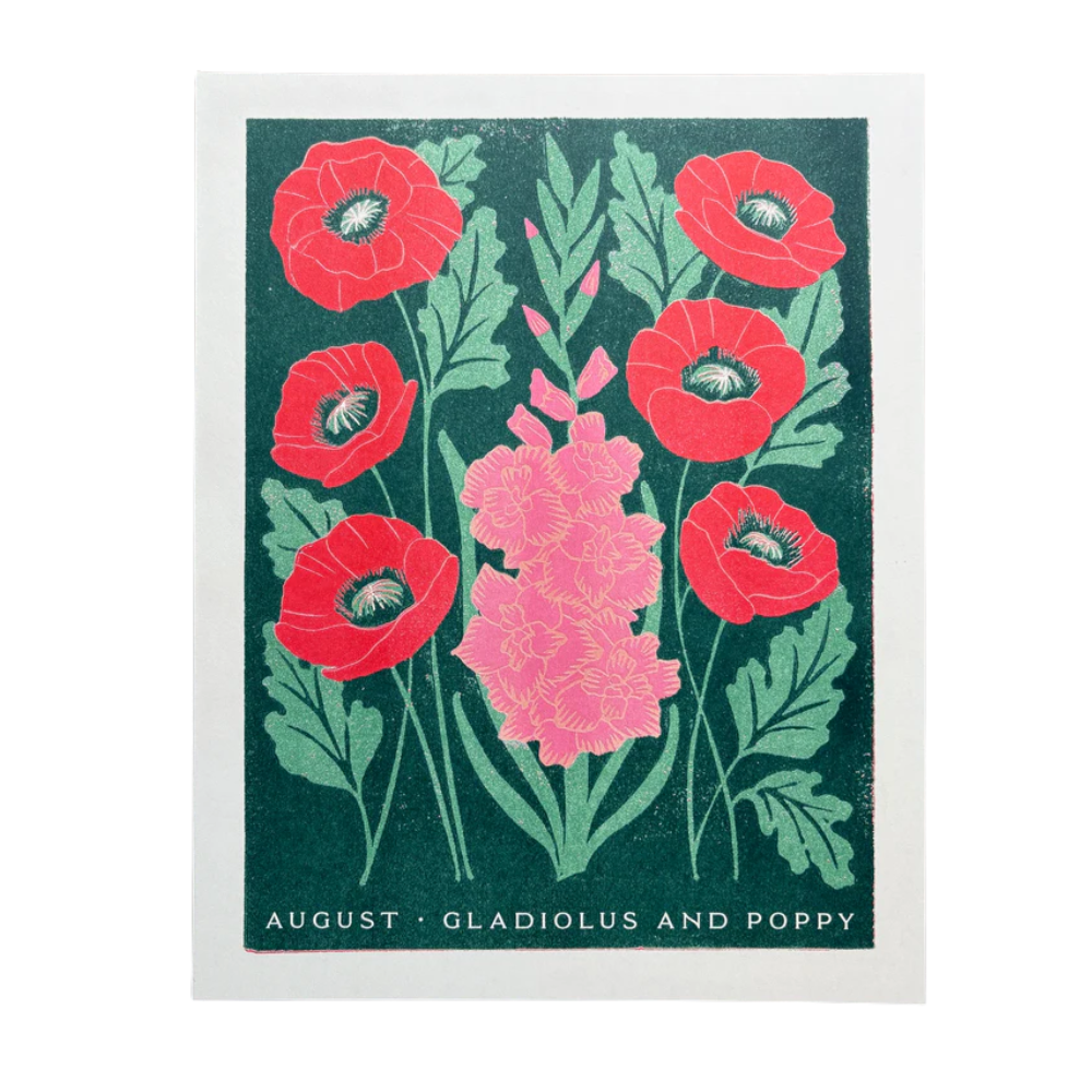 Birth Month Flowers Risograph Print