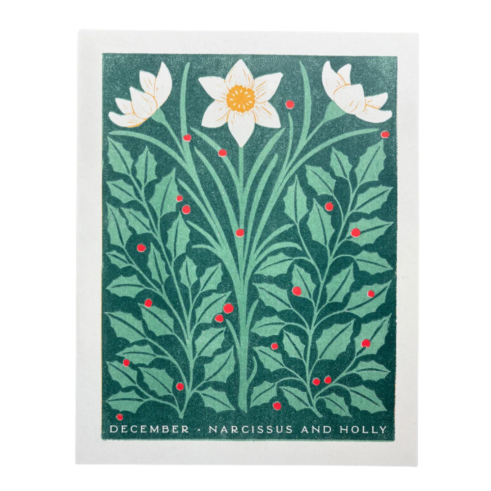 Birth Month Flowers Risograph Print