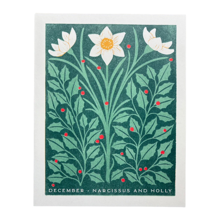 Birth Month Flowers Risograph Print