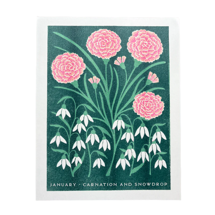 Birth Month Flowers Risograph Print