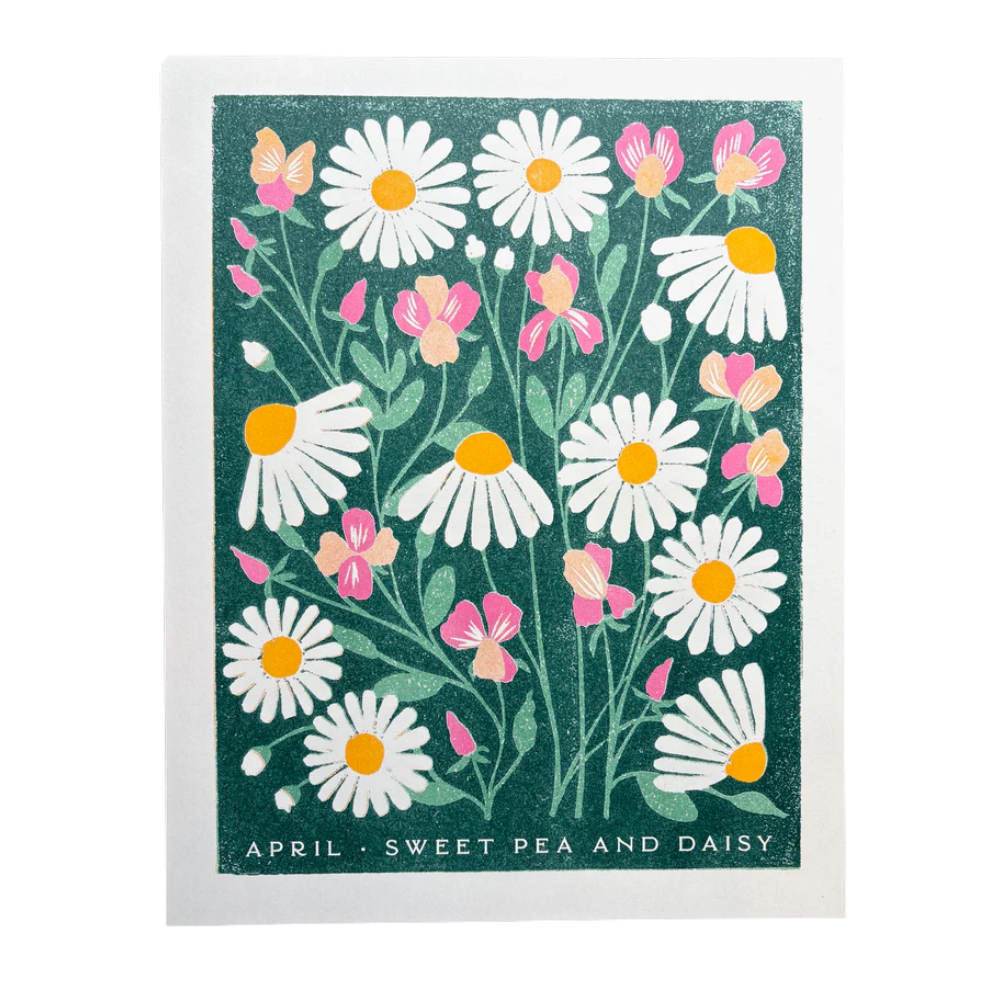 Birth Month Flowers Risograph Print