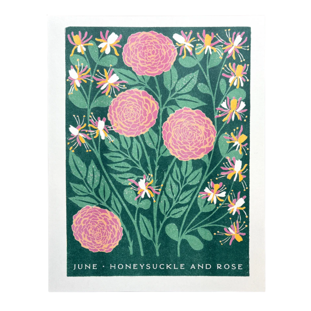 Birth Month Flowers Risograph Print