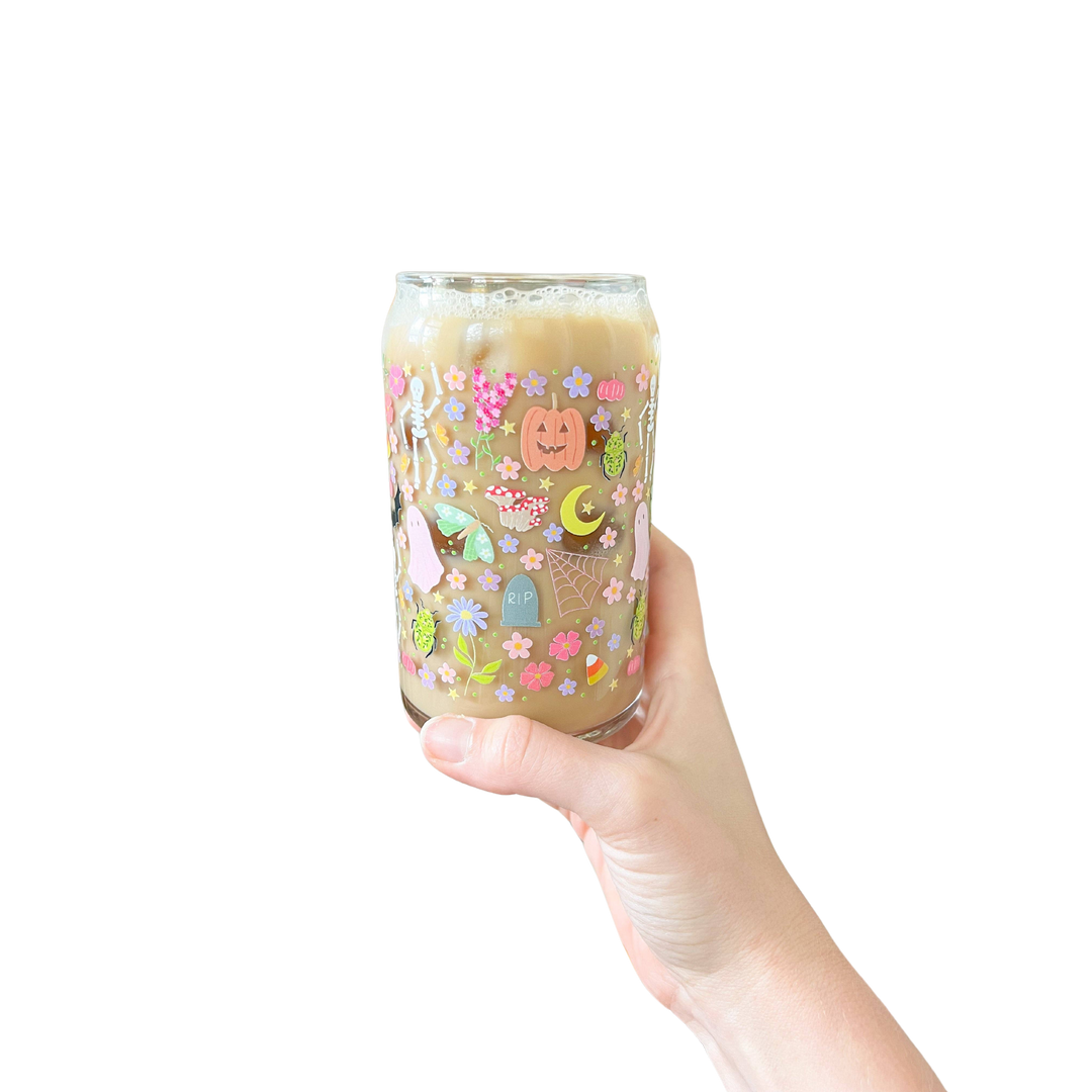 16oz Colorful Halloween Glass