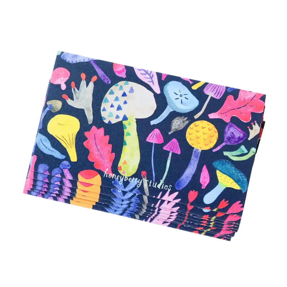 Colorful Mushrooms Tiny Notecards (10ct)