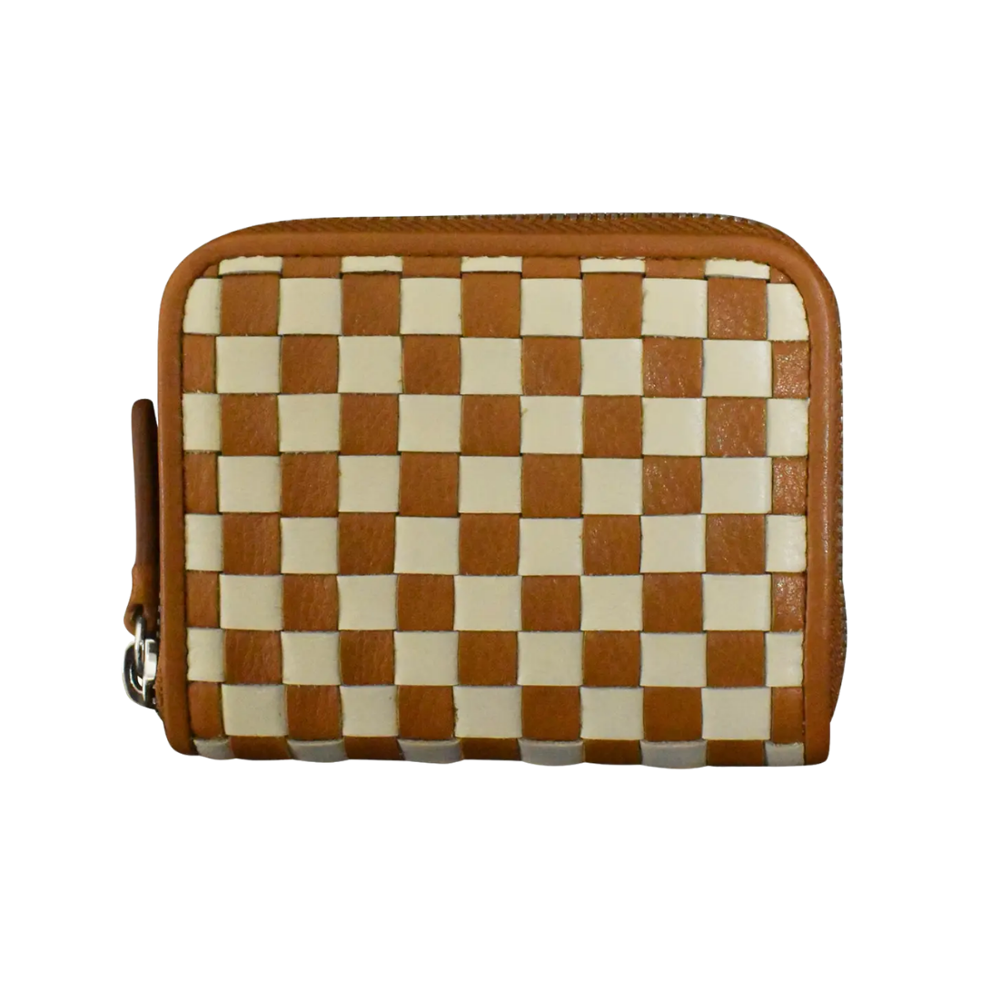 Checkerboard Zip Around Wallet