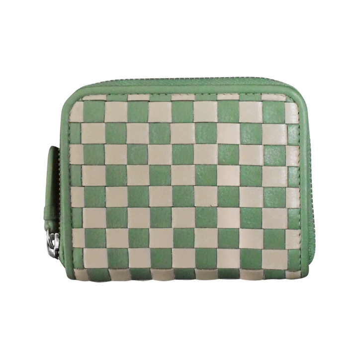 Checkerboard Zip Around Wallet
