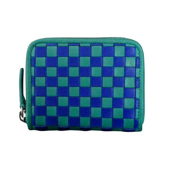 Checkerboard Zip Around Wallet
