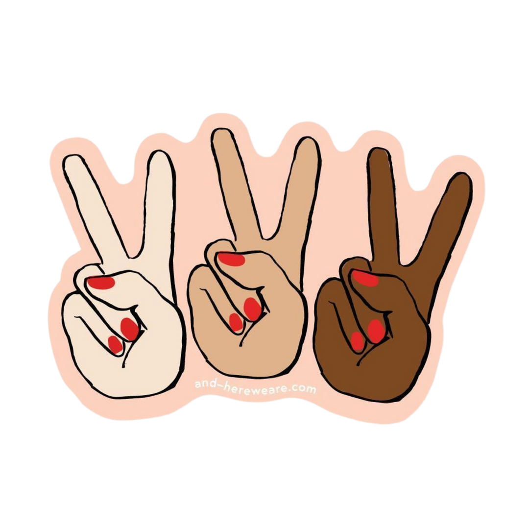 Peace Hand Group Sticker