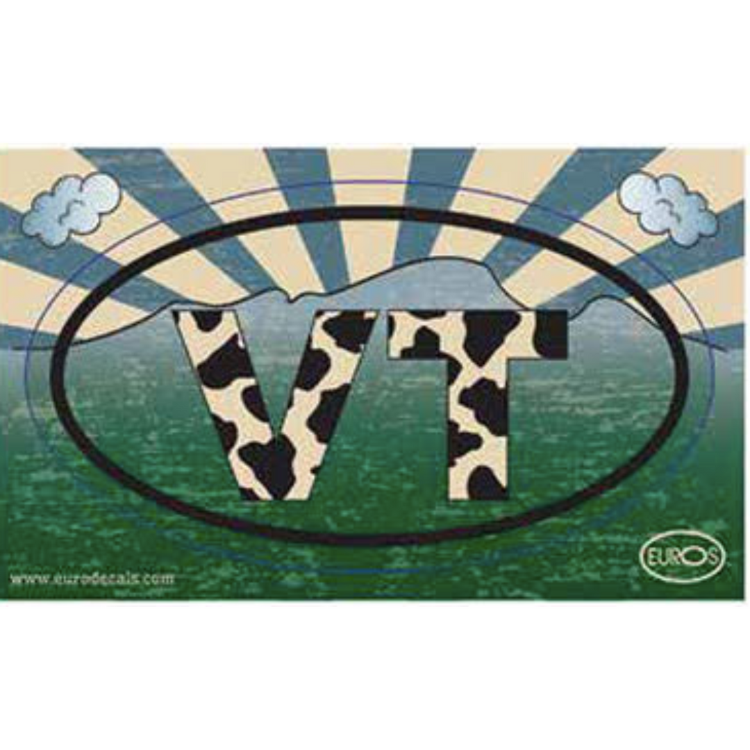 VT Cow Postcard And Sticker