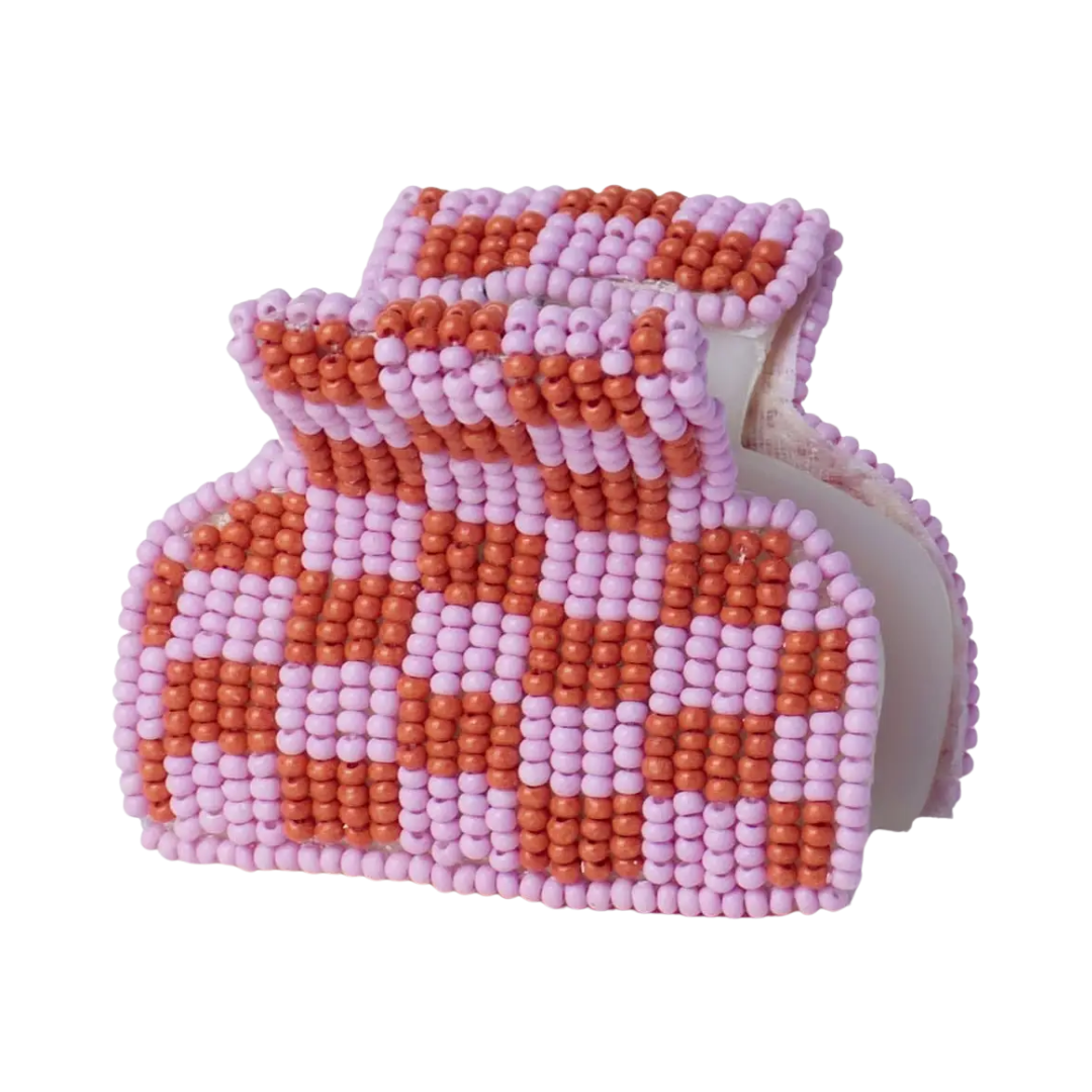 Gia Petite Multi-Color Checked Claw Clip