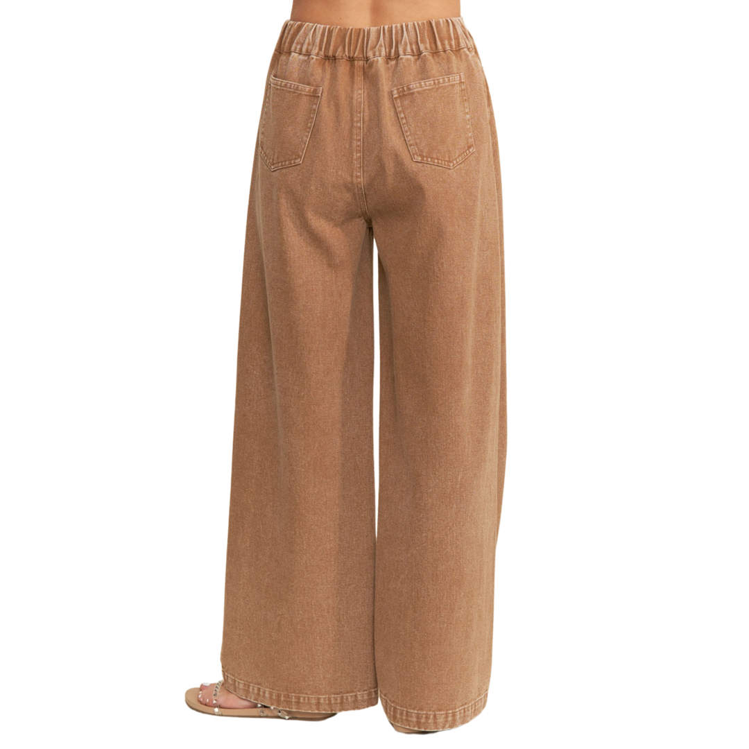 Floral Embroidered Knee Wide Leg Jeans