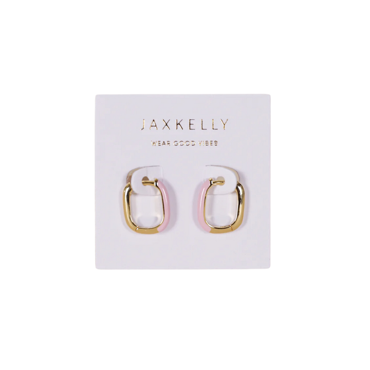 Color Dipped Rectangle Hoop Earrings