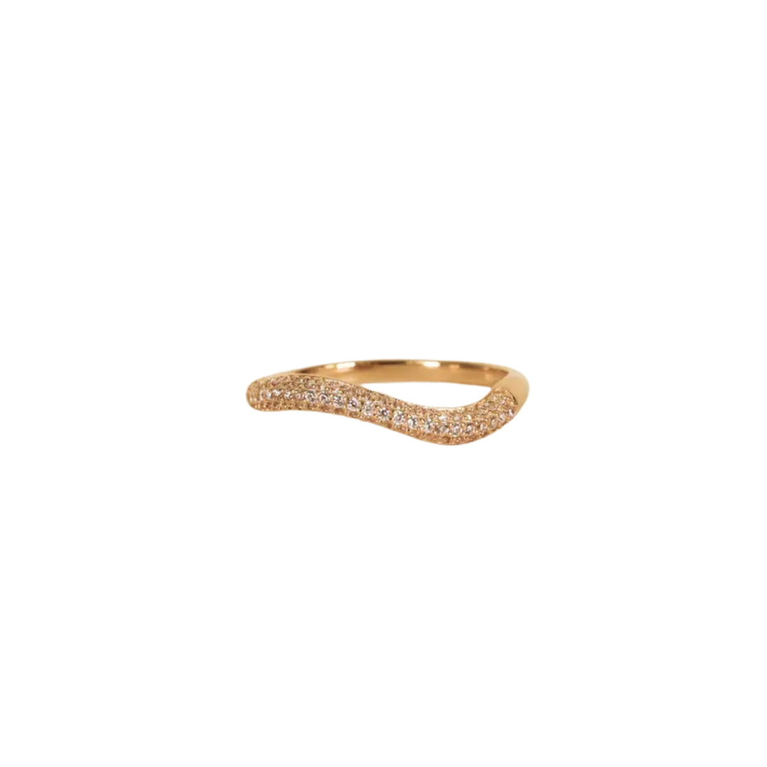 Champagne Pavé Wave Ring