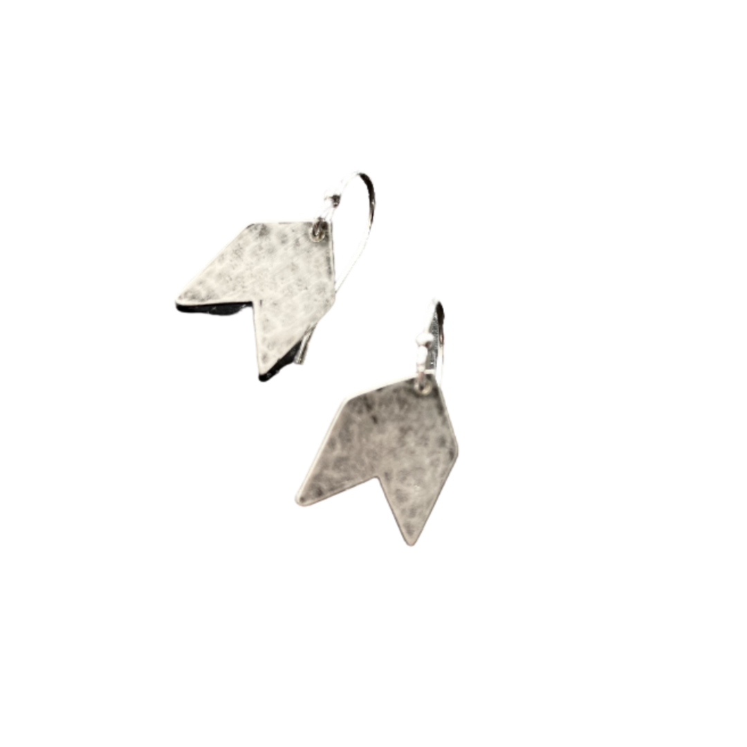 Tiny Silver Chevron Earrings