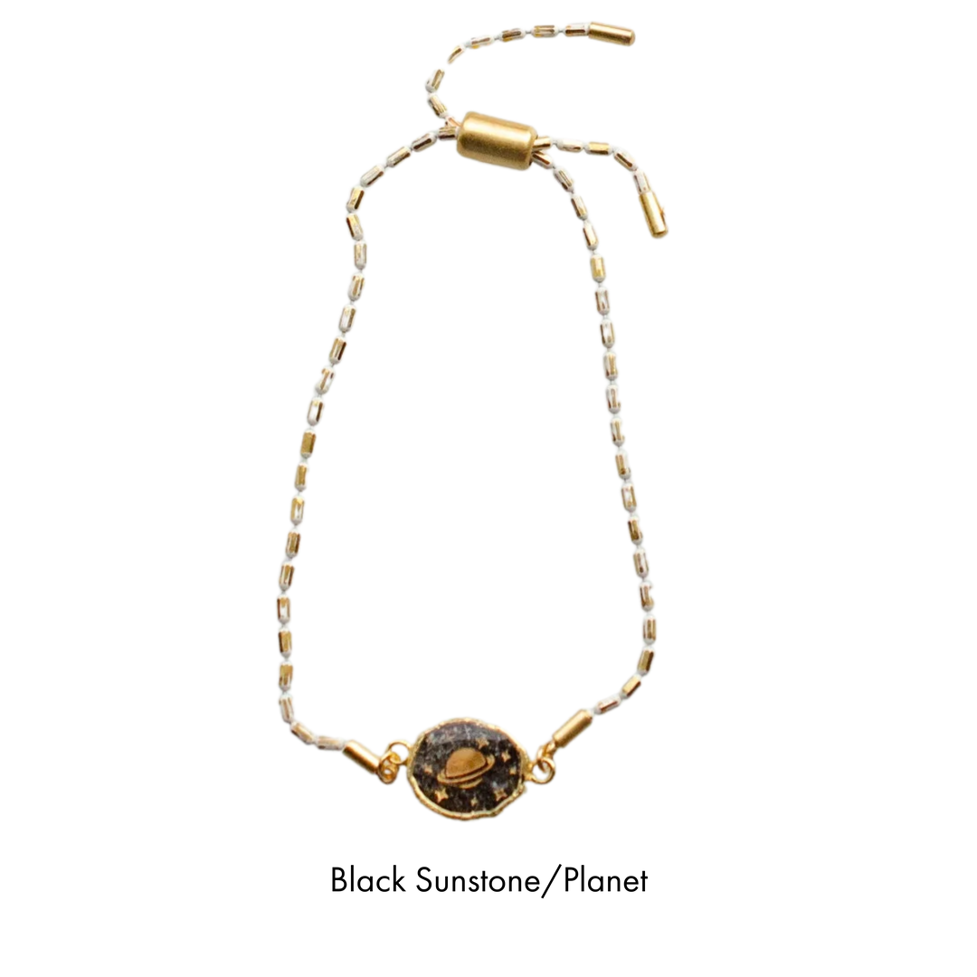 Gemstone Pull Tie Bracelets