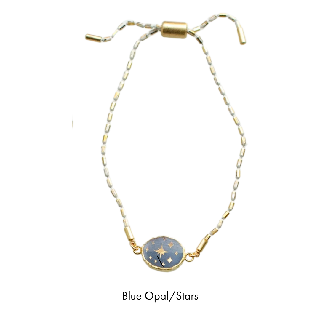 Gemstone Pull Tie Bracelets