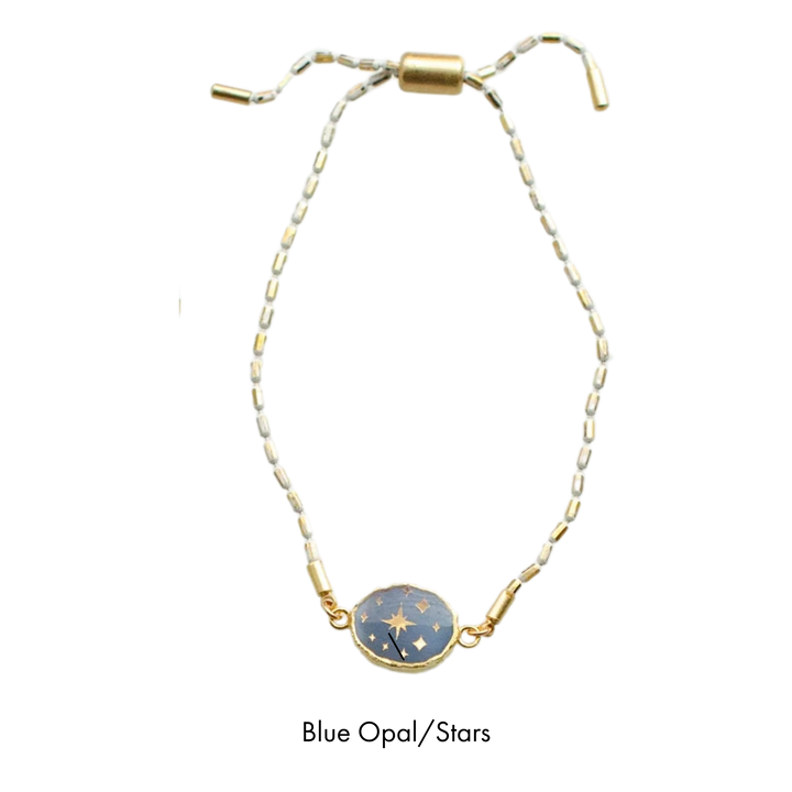 Gemstone Pull Tie Bracelets
