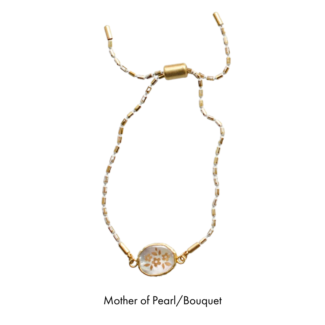 Gemstone Pull Tie Bracelets
