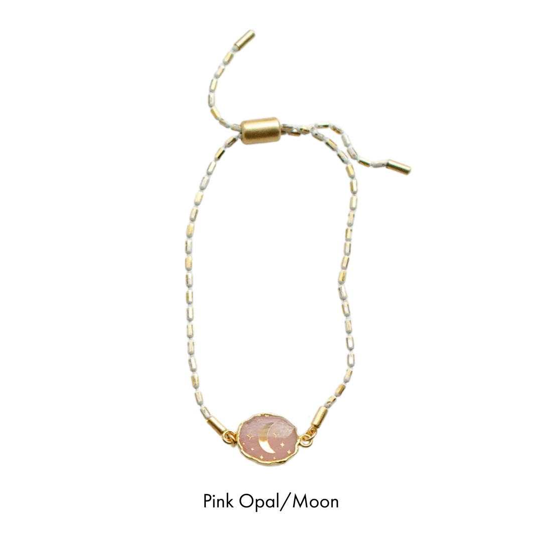 Gemstone Pull Tie Bracelets