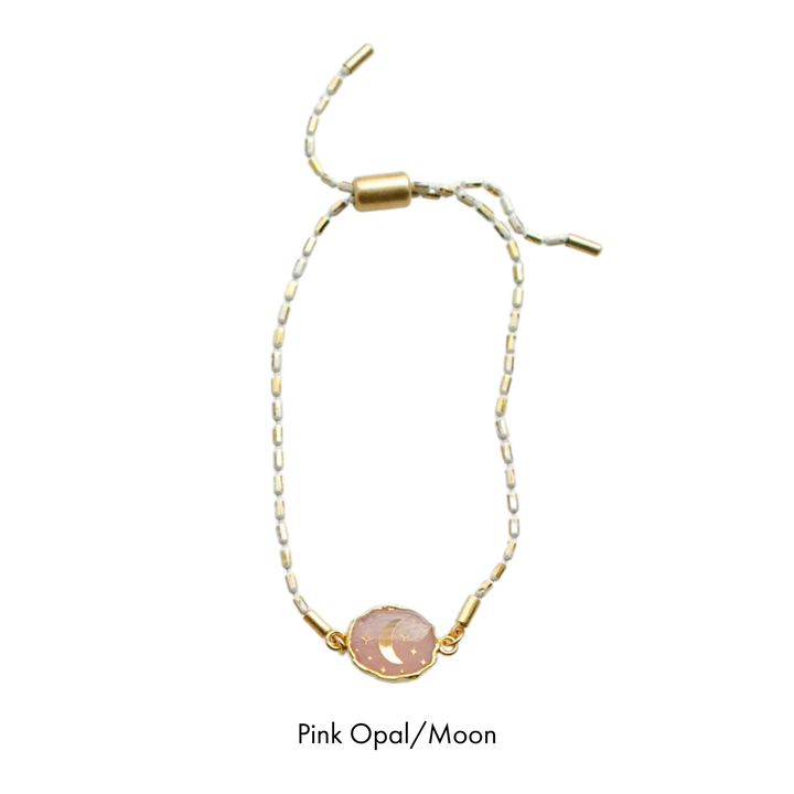 Gemstone Pull Tie Bracelets