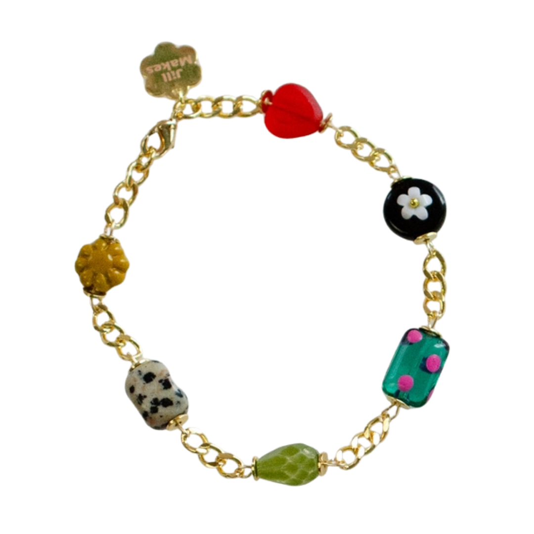 Gold Chain Charm Bracelet