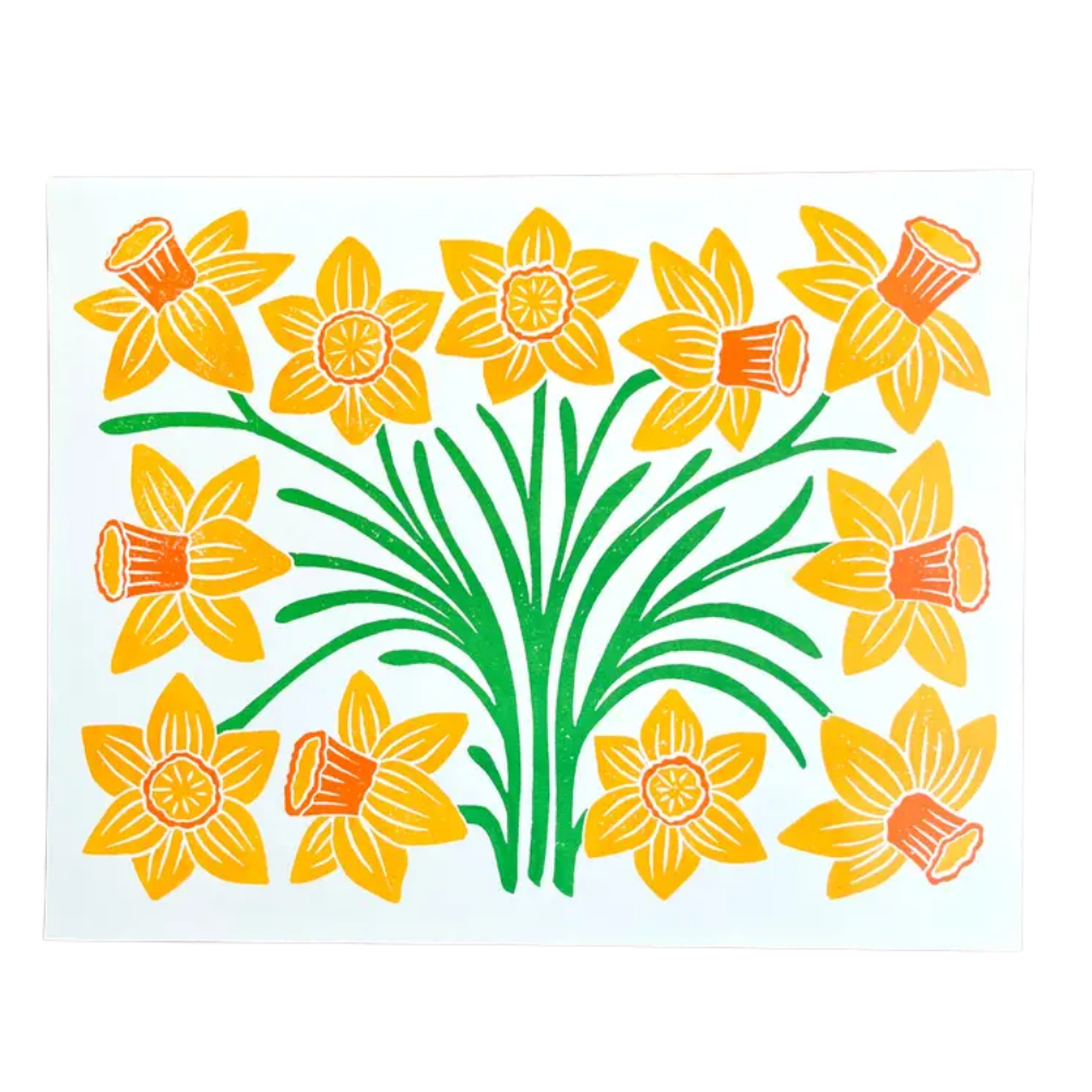 Garden Series: Daffodils Risograph Print