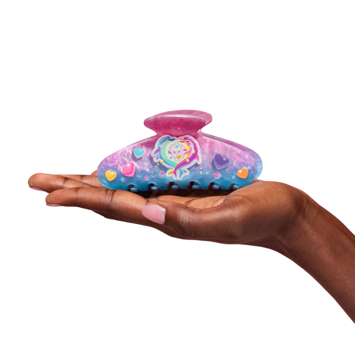 Lisa Frank x Kitsch Glitter Claw Clip - Dancing Dolphins