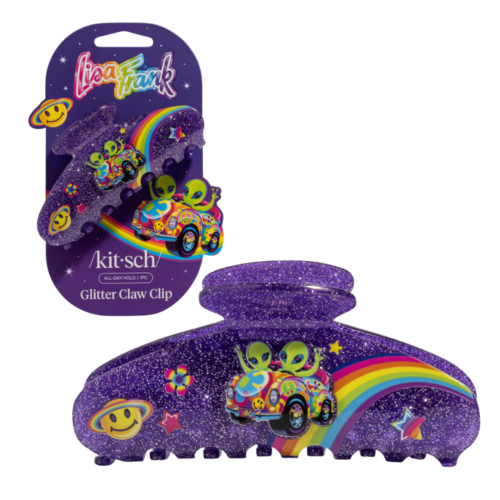 Lisa Frank x Kitsch Glitter Claw Clip - Zoomer & Zorbit