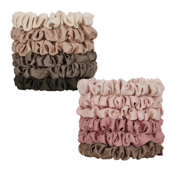 Satin Ultra Petite Scrunchies 6pc