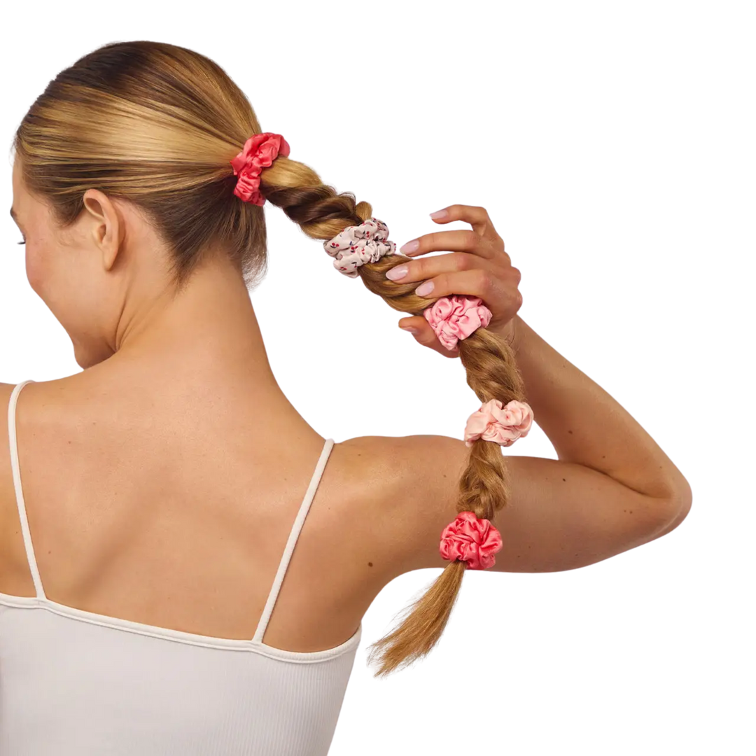 Ruched Satin Scrunchies 5pc Set