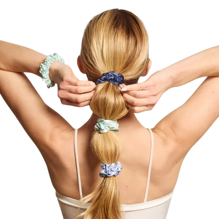 Ruched Satin Scrunchies 5pc Set