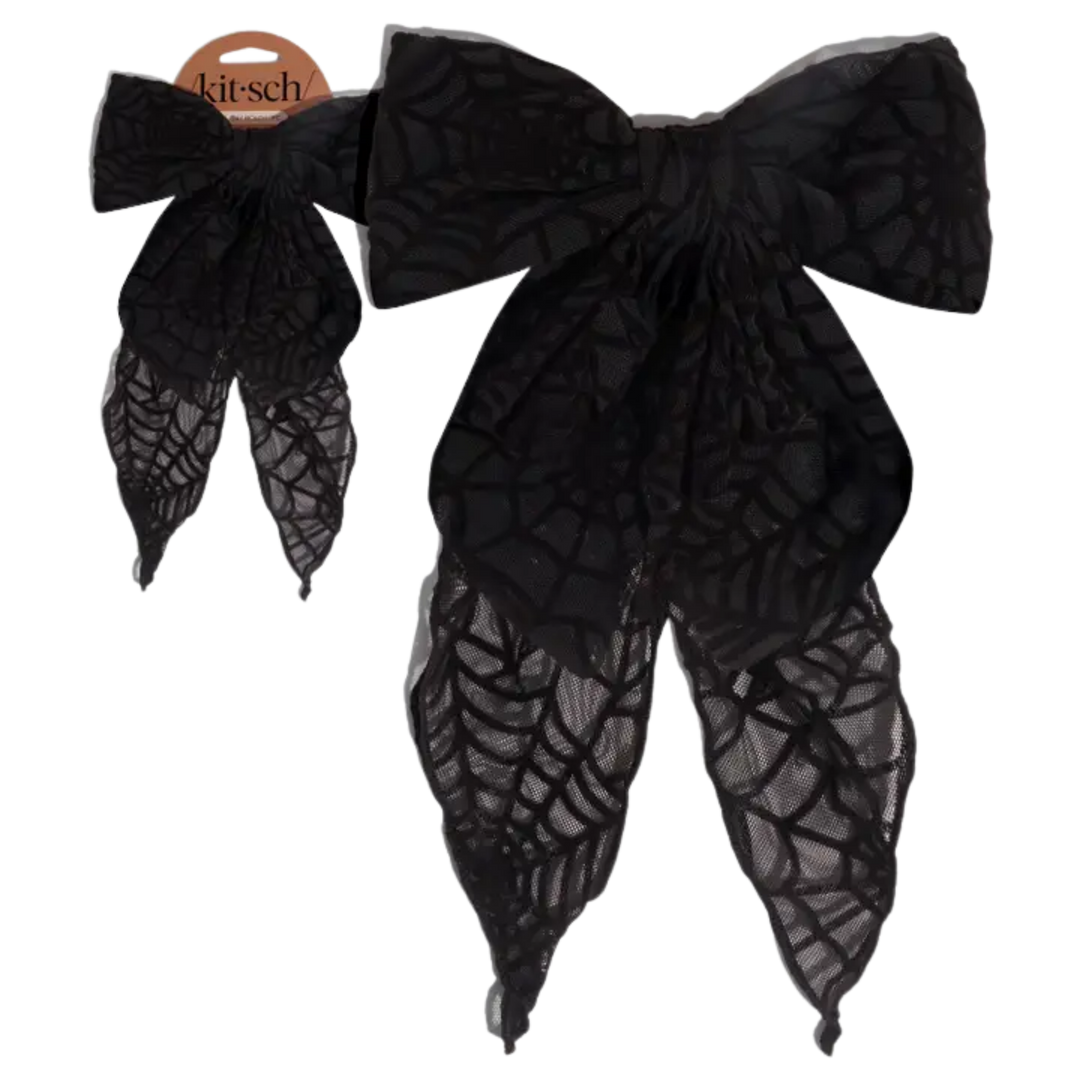 Spiderweb Oversized Bow Hair Clip