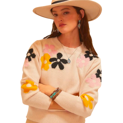 Flower Print Sweater