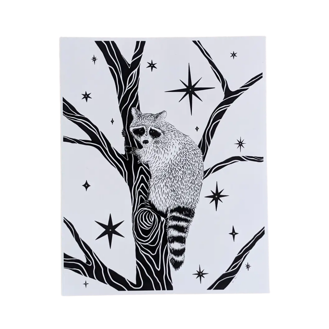 "Celestial Raccoon" Illustration Print (8"x10")
