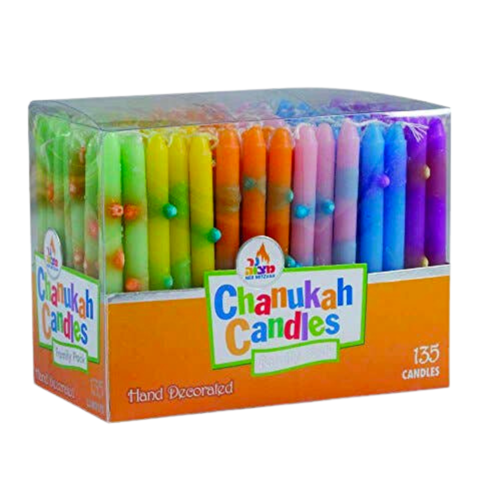 Hanukkah Chanukah Candles Colorful Large Multipack of 135 Candles