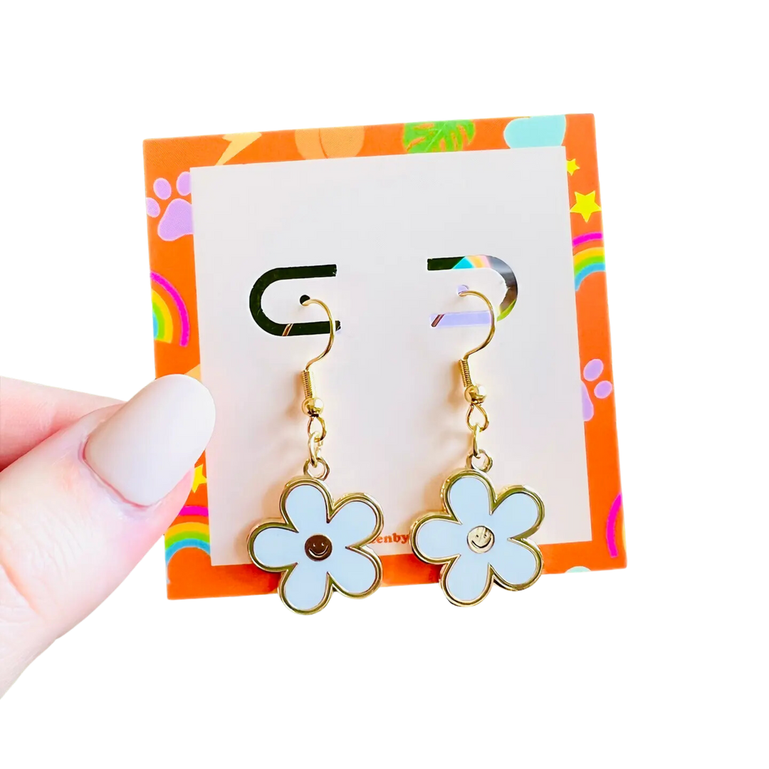 Smiley Flower Drop Earrings
