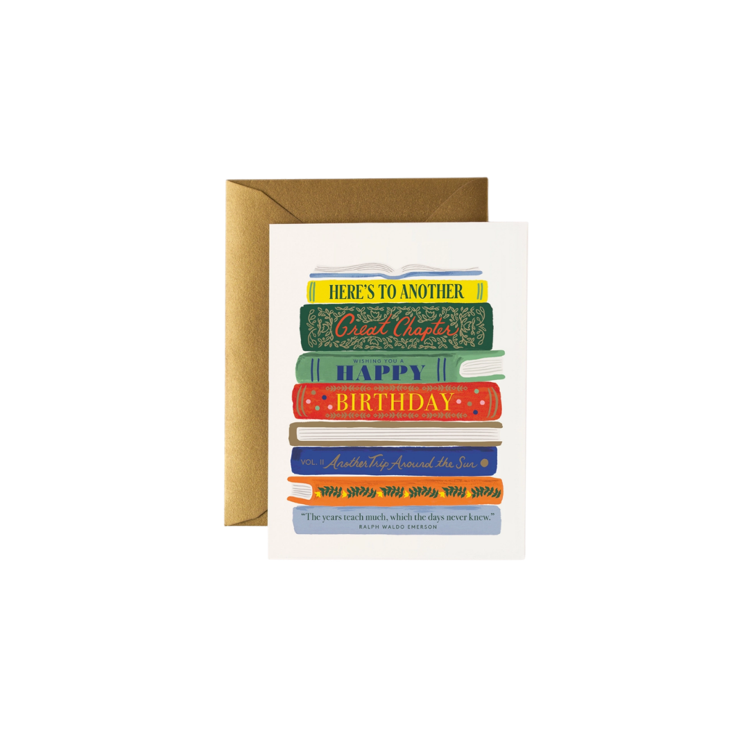 Book Stack Birthday Card